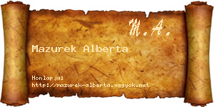 Mazurek Alberta névjegykártya